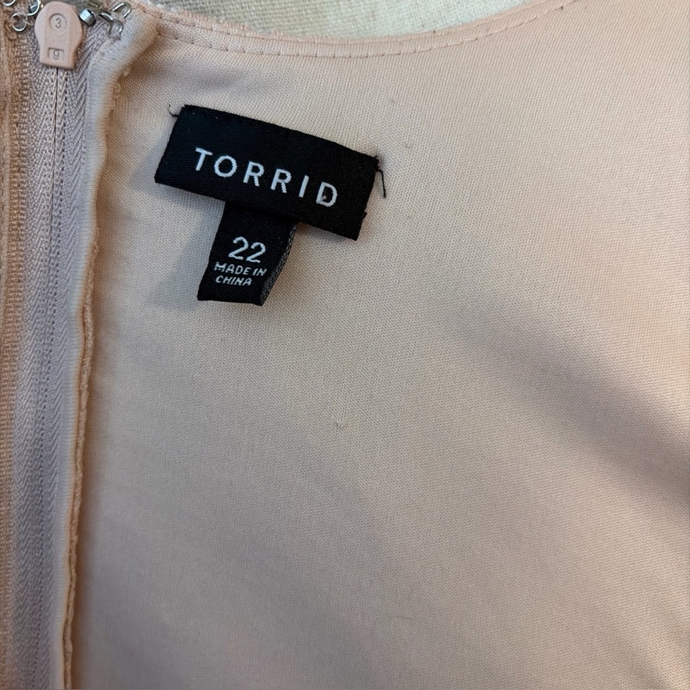 Torrid Pink Textured Floral Sleeveless Fit & Flare Dress Size 22 - Picture 7 of 8
